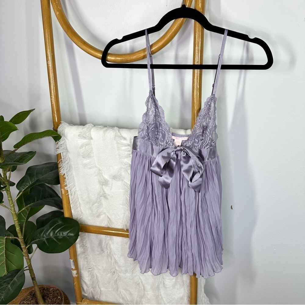 Victoria Secret Purple Silky Lingerie Babydoll Top sz XS